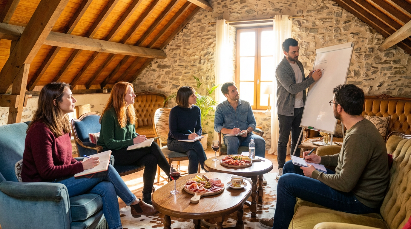 Entrepreneurs en réunion à L'Herberie