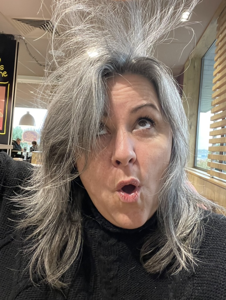 Julie, en pleine rigolade